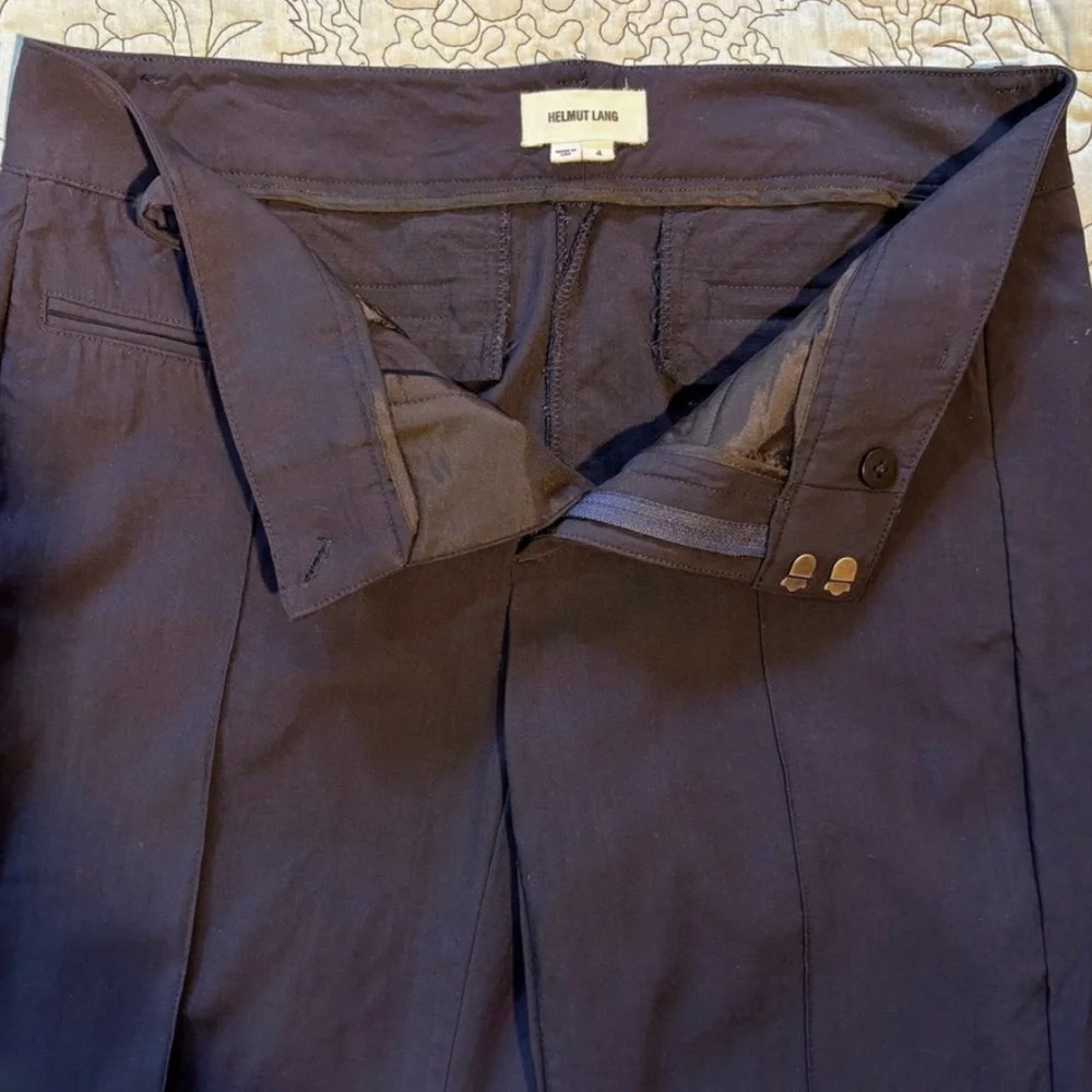 Helmut Lang Wool Blend Ankle Crop Pants Tailored Trousers Front Crease Seam~ 4🧡